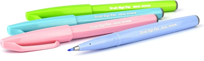 Pentel Brush Sign Pen SES15C sortiert, 4er-Set