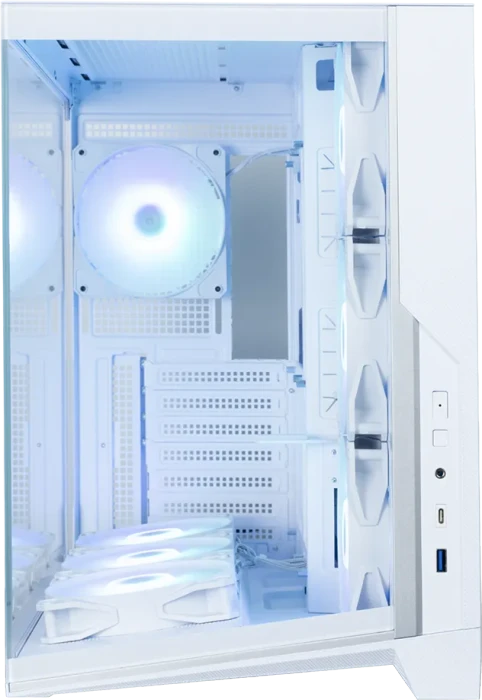 Zalman D40 White, weiß, Glasfenster
