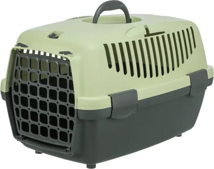 Trixie Capri 1 & 2 Transportbox für kleine Hunden und Katzen aus Kunststoff, 37x34x55cm, grau (398210)