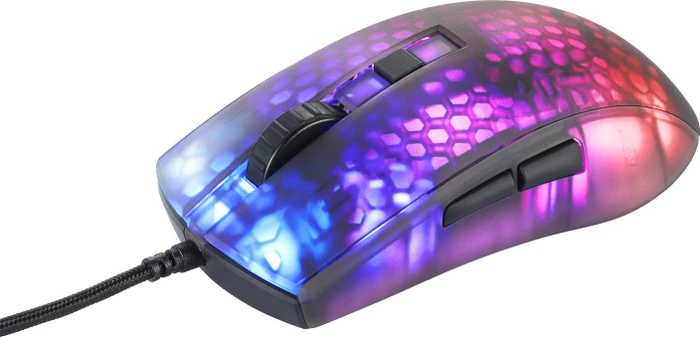 Deltaco DM310 RGB Ultralight Gaming Mouse schwarz/transluzent, USB