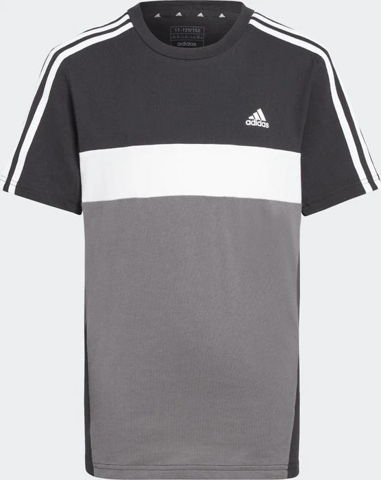 adidas Tiberio 3-Streifen Colorblock Cotton T-Shirt kurzarm black/grey five/white (Junior)