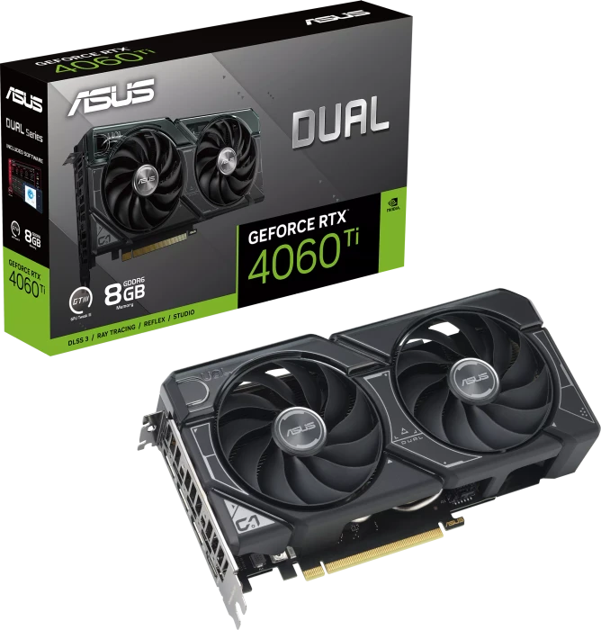 ASUS Dual GeForce RTX 4060 Ti, DUAL-RTX4060TI-8G, 8GB GDDR6, HDMI, 3x DP