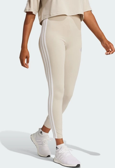 adidas Essentials 3-Streifen Cotton Leggings Hose lang beige/weiß (Damen)