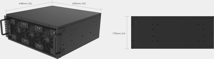 SilverStone RM4A, Rackmount Storage, grau/schwarz, 4HE, ATX