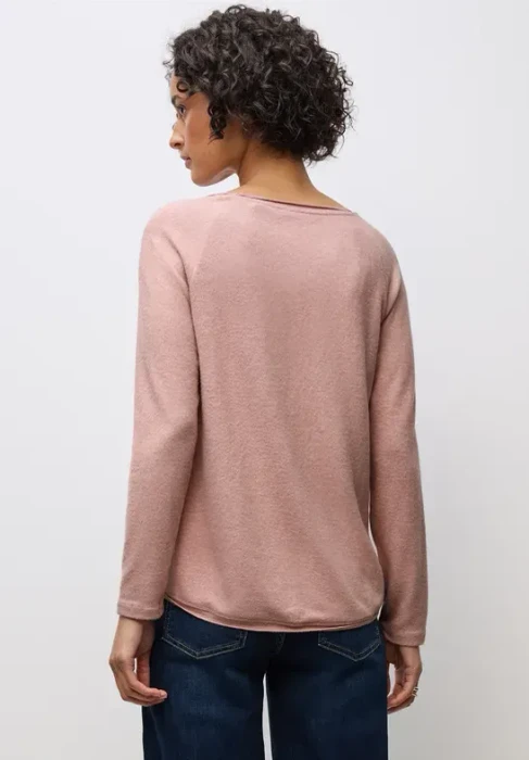 Street One Soft Melange Shirt langarm faded rose mel. (Damen)