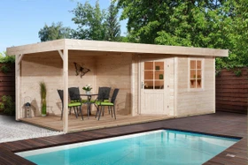 Weka 213 B+ 541x238cm Gartenhaus natur