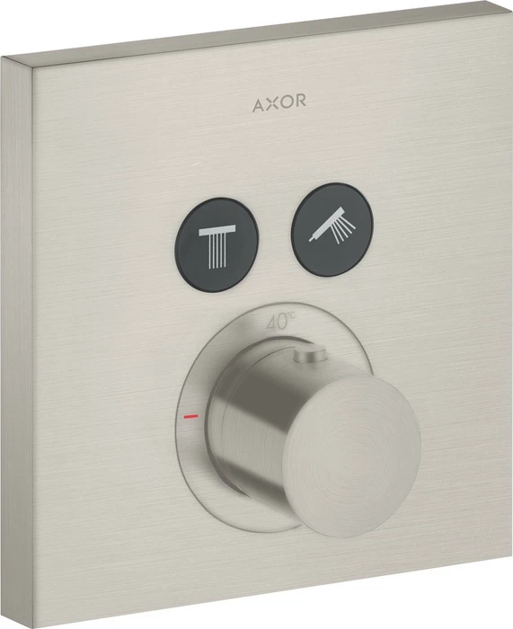Hansgrohe Axor ShowerSelect eckig Thermostat mit 2 Ventilen edelstahloptik