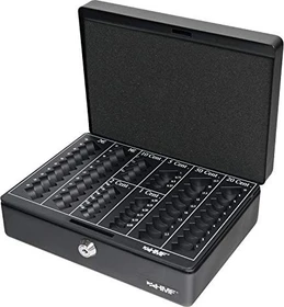 HMF 208 Geldkassette, schwarz, Schlüsselschloss