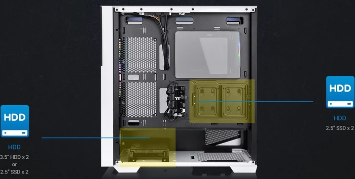Thermaltake Divider 370 TG ARGB Snow Edition, weiß, Glasfenster