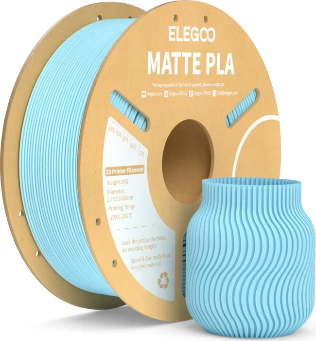 Elegoo PLA Matte, Ice Blue, Spule, 1.75mm, 1.00kg