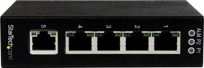 StarTech IES Industrial Railmount Gigabit Switch, 5x RJ-45