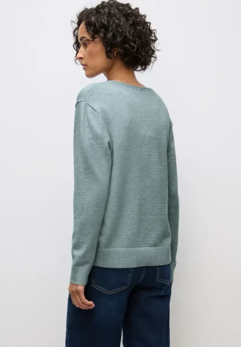 Street One Kuscheliger V-Neck Pullover nile blue mel. (Damen)