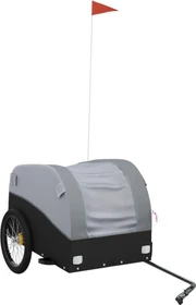 vidaXL Transport 133x68cm Fahrradanhänger schwarz/grau