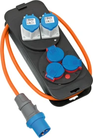Brennenstuhl Camping-Stromverteiler mit CEE-Stecker, 2x CEE 230V, 3x Schuko, IP44, 5-fach, 1.5m