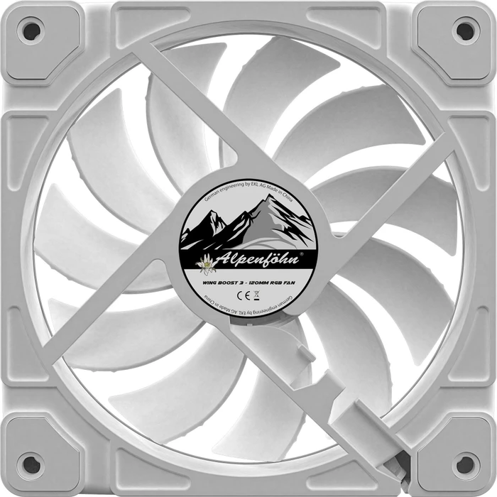 Alpenföhn Wing Boost 3 ARGB White Edition Triple, weiß, LED-Steuerung, Fernbedienung, 120mm, 3er-Pack