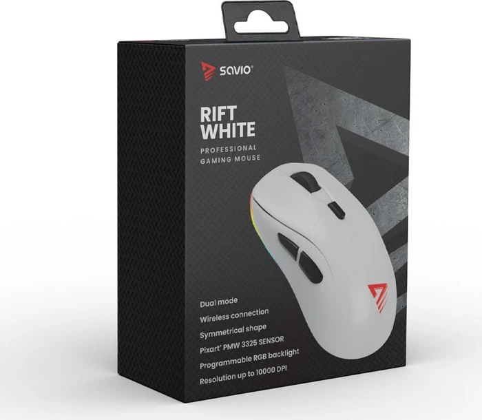 Savio Rift White Gaming Mouse weiß, USB