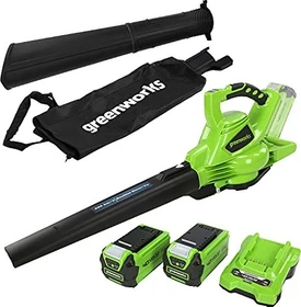 Greenworks Tools GD40BVK2X Akku-Laubsauger/-bläser inkl. 2 Akkus 2.0Ah