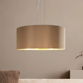 Eglo Maserlo Pendelleuchte/Schirmleuchte 53cm taupe/gold