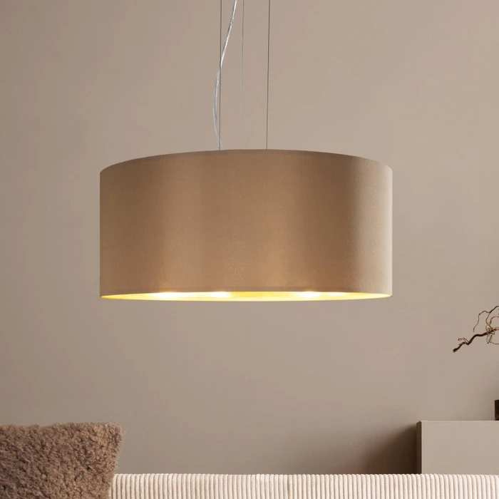 Eglo Maserlo Pendelleuchte/Schirmleuchte 53cm taupe/gold