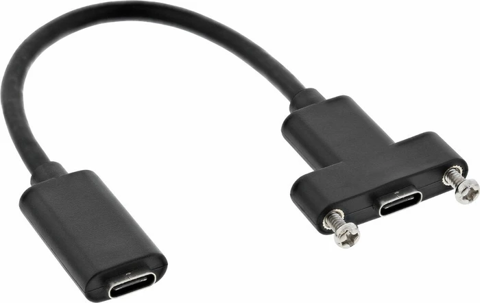 InLine USB 3.0 USB-C Stecker/USB-C Einbaubuchse, 0.2m