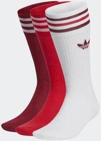 adidas Crew Socken white/collegiate burgundy/scarlet, 3 Paare