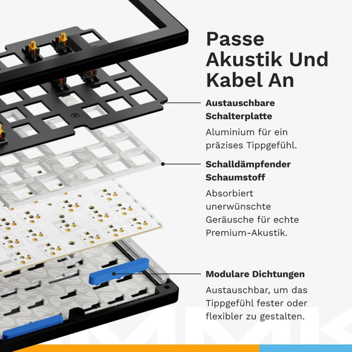 Glorious GMMK 3 75% Pre-built Gaming Keyboard, schwarz, LEDs RGB, Glorious Fox MX, USB, FR