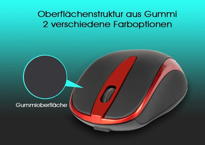 Inca IWM-221RSK Wireless Mouse schwarz/rot, USB