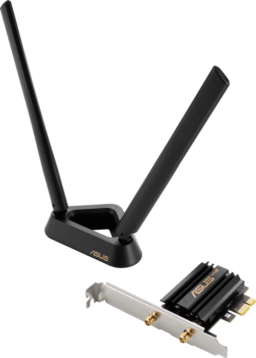 ASUS PCE-AXE59BT, AXE5400, 2.4GHz/5GHz/6GHz WLAN, Bluetooth 5.2 LE, PCIe x1