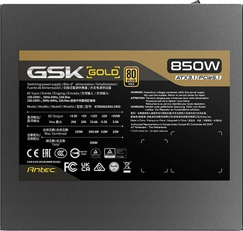 Antec GSK V2 Gold 850 850W, ATX 3.1