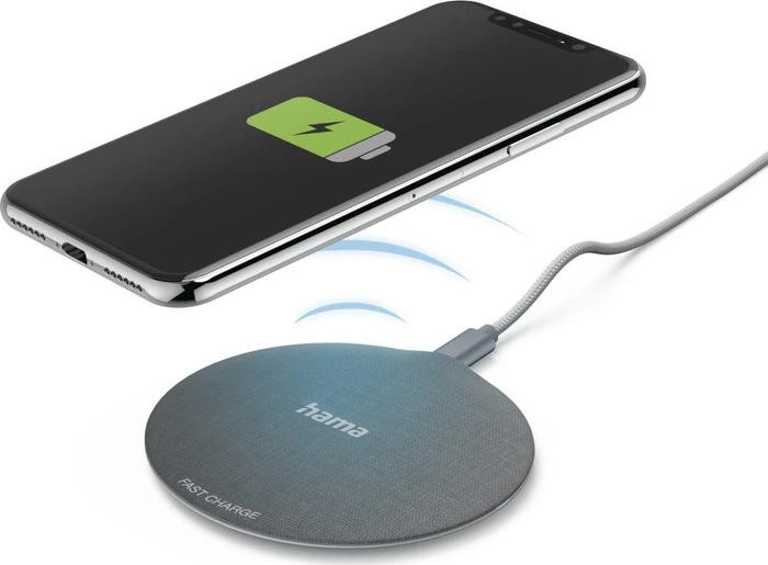 Hama Wireless Charger QI-FC10 Metal 10W kabelloses Smartphone-Ladepad schwarz