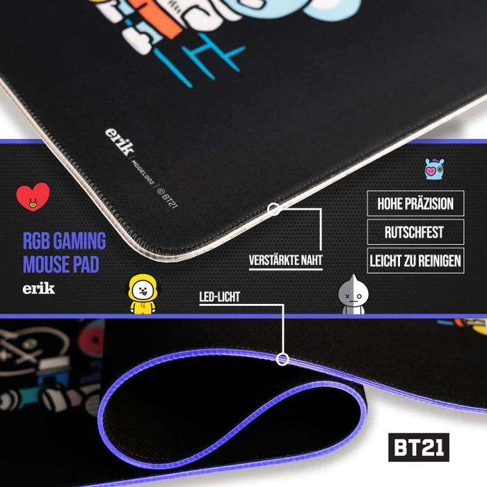 Grupo Erik Editores BT21 XL RGB, 900x400mm, Motiv schwarz/blau