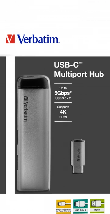 Verbatim Multiport Hub, USB-C 3.0 [Stecker]
