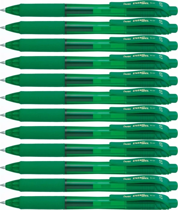 Pentel EnerGel X BL107 0.7mm/0.35mm Gelroller grün/transparent, 12er-Pack