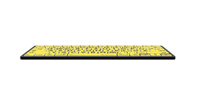 LogicKeyboard LargePrint Mini Mac, Black on Yellow, Bluetooth, DE