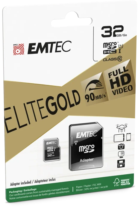 Emtec EliteGold R90/W20 32GB Kit, UHS-I U1, Class 10