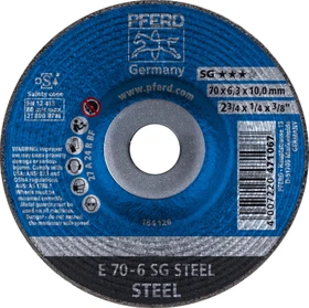 Pferd E 70-6 SG STEEL/10.0 Schleifscheibe, 70x6.3x10mm, 10 Stück