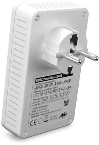 FRITZ! FRITZ!Powerline 1240E Kit, Powerline/WLAN-Access Point und Powerline-Adapter Set, 2er-Bundle