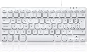 Perixx Periboard-332 Mini for Mac, weiß, LEDs weiß, USB, IT (12078)
