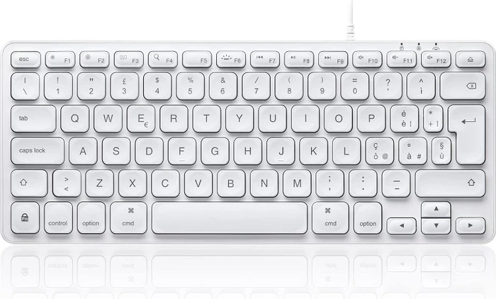 Perixx Periboard-332 Mini for Mac, weiß, LEDs weiß, USB, IT