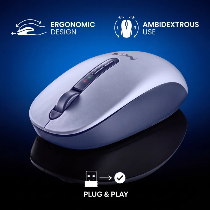 NGS Fog Dual Blue Wireless Mouse, blau, USB/Bluetooth