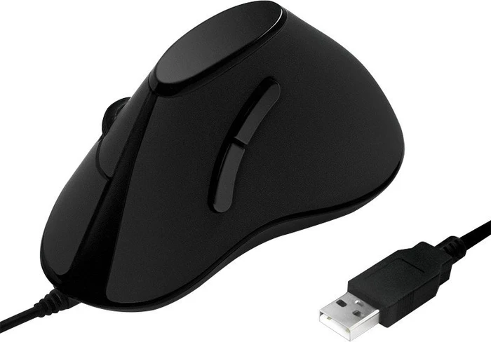 LogiLink Ergonomic Vertical Mouse, schwarz, USB