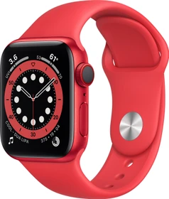 Apple Watch Series 6 (GPS + Cellular) 40mm Aluminium rot mit Sportarmband rot