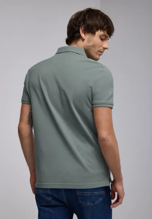 Street One Piquée mit Logo Poloshirt kurzarm silver green (Herren)