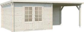 Palmako Ella 8.7+8.2m² Gartenhaus mit Schleppdach natur tauchimprägniert