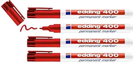 edding 400 Permanentmarker rot, 4er-Pack