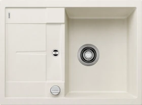 Blanco Metra 45 S Compact Becken reversibel mit Ablauffernbedienung softweiß