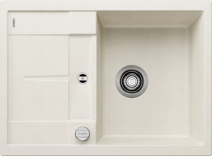 Blanco Metra 45 S Compact Becken reversibel mit Ablauffernbedienung softweiß
