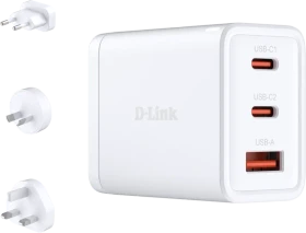 D-Link GaN Ladegerät, 2x USB-C, 1x USB-A, 2x USB-C + 1x USB-A, 65W, weiß