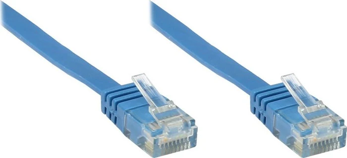 Good Connections Flach-Patchkabel, Cat6, U/UTP, RJ-45/RJ-45, 0.25m, blau