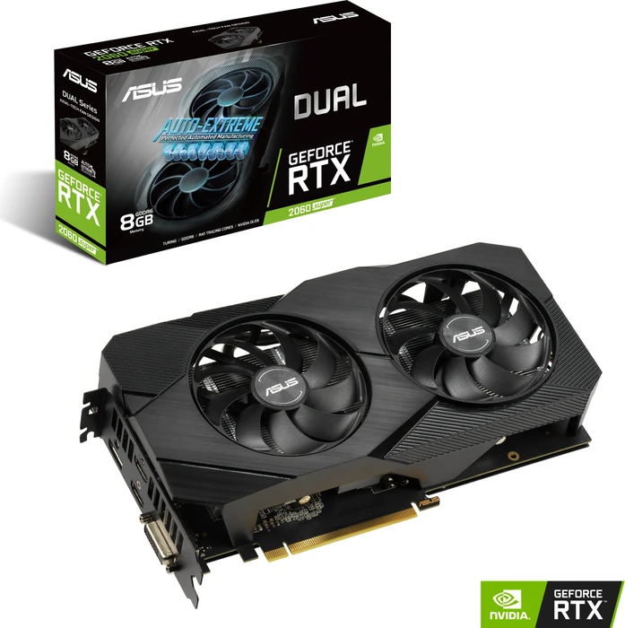 ASUS Dual GeForce RTX 2060 SUPER EVO V2, DUAL-RTX2060S-8G-EVO-V2, 8GB GDDR6, DVI, 2x HDMI, DP